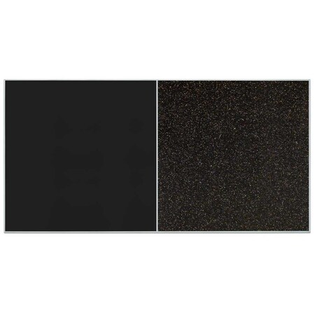 United Visual Products Sliding Door Indoor Enclosed Corkboard, 9 UV9012ACS-SATIN-MEDGRY
